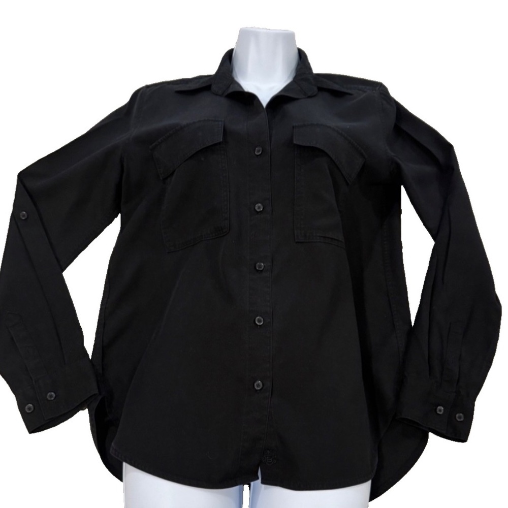 BABATON Aritzia Utility Tencel Lyocell Black Button Up Shirt;‎ Women's XS - Picture 9 of 12